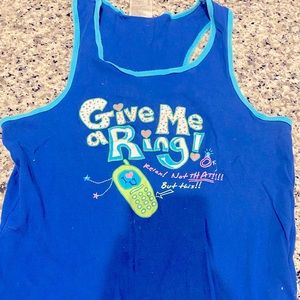 Y2K vintage “give me a ring” racer back crop tank